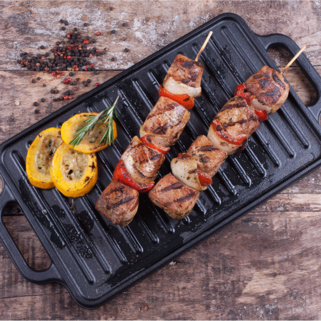 HOMERO Cast Iron Reversible Griddle Smooth Grill Surface