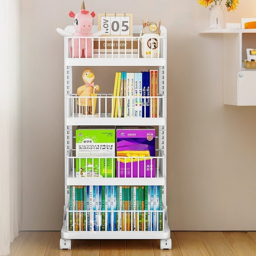 HOMERO Multi-Layer Adjustable Height Slim Storage Trolley