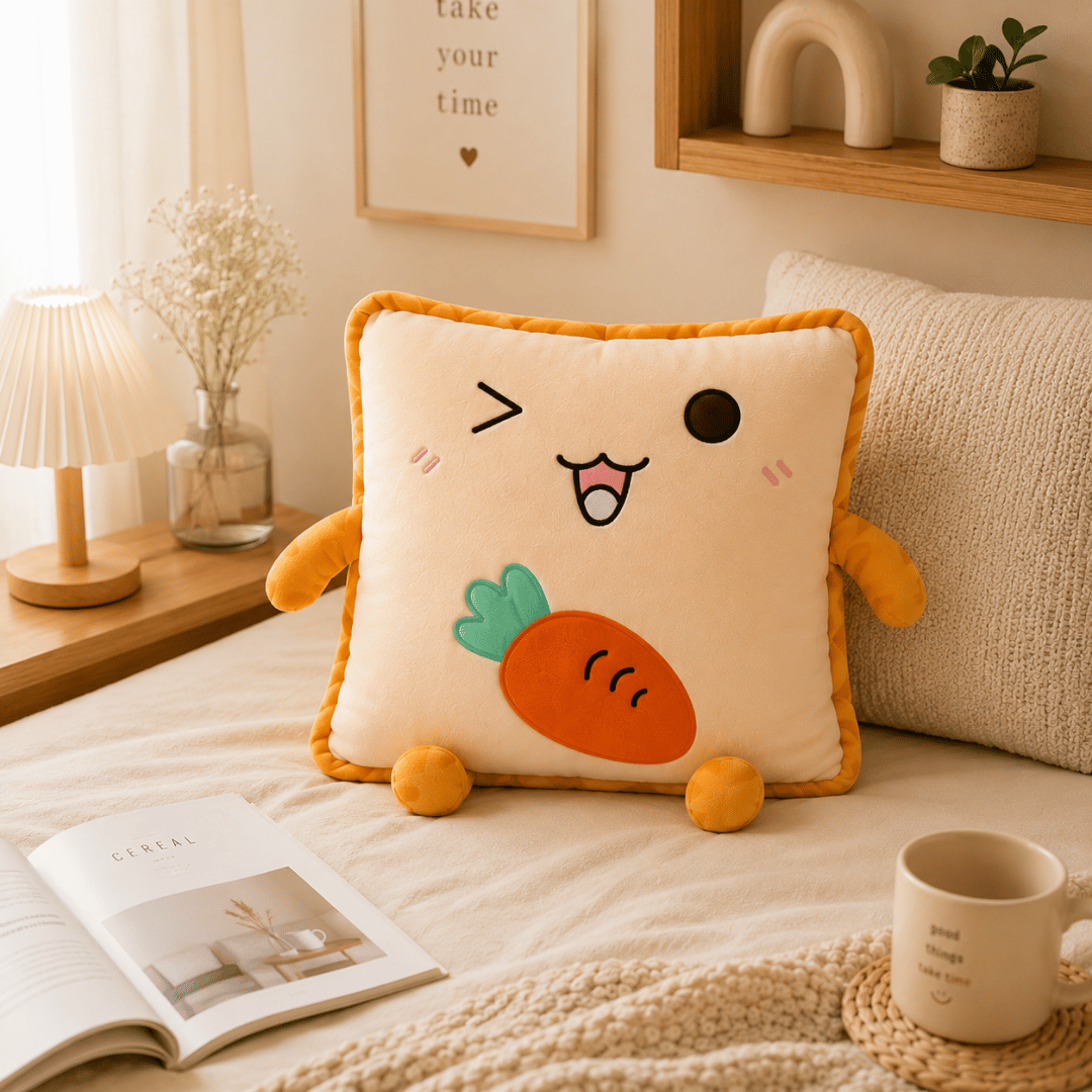 Homero 3D Cute Toast Pillow Blanket 2 in 1  Foldable Plush Quilt