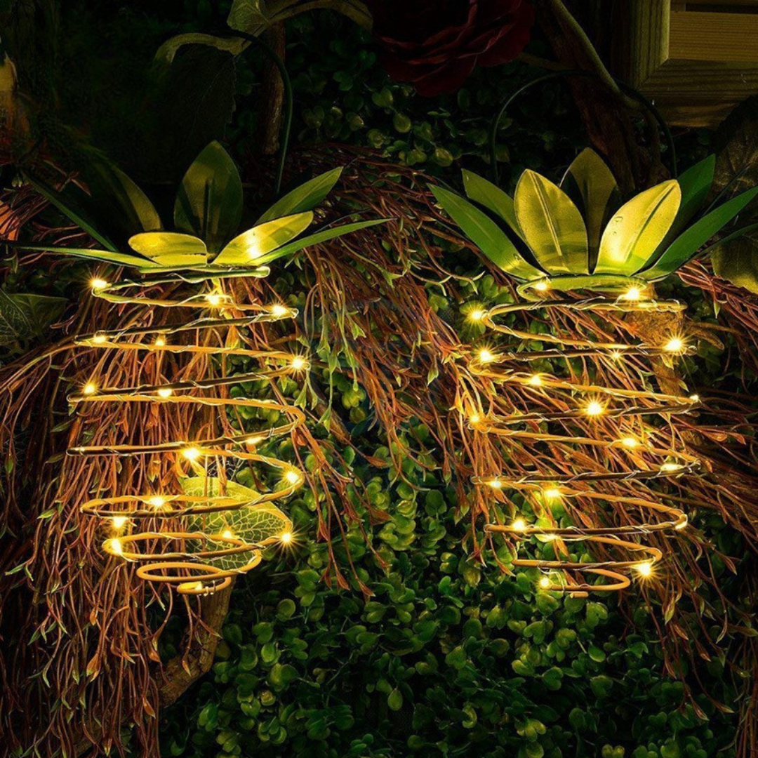 Homero Solar Pineapple Hanging Light – 60 LED Iron Body
