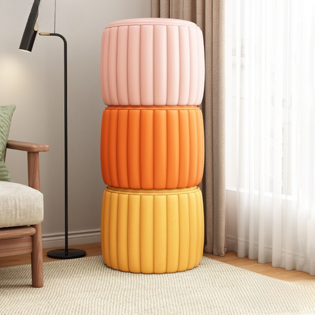 Homero Compact Modern Footstool with Soft Cushion (Multicolor)