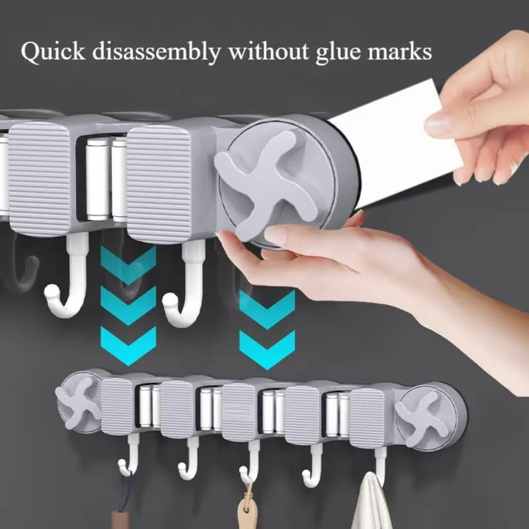 Heavy Duty Suction Cup Mop and Broom Holder