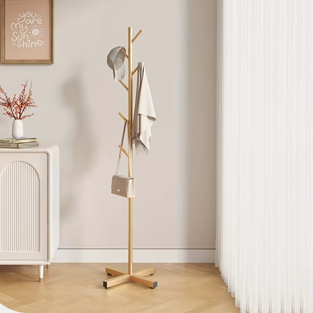 Heavy Duty Freestanding Coat Stand Metal Clothes Hanger - 8 Hooks 167 cm