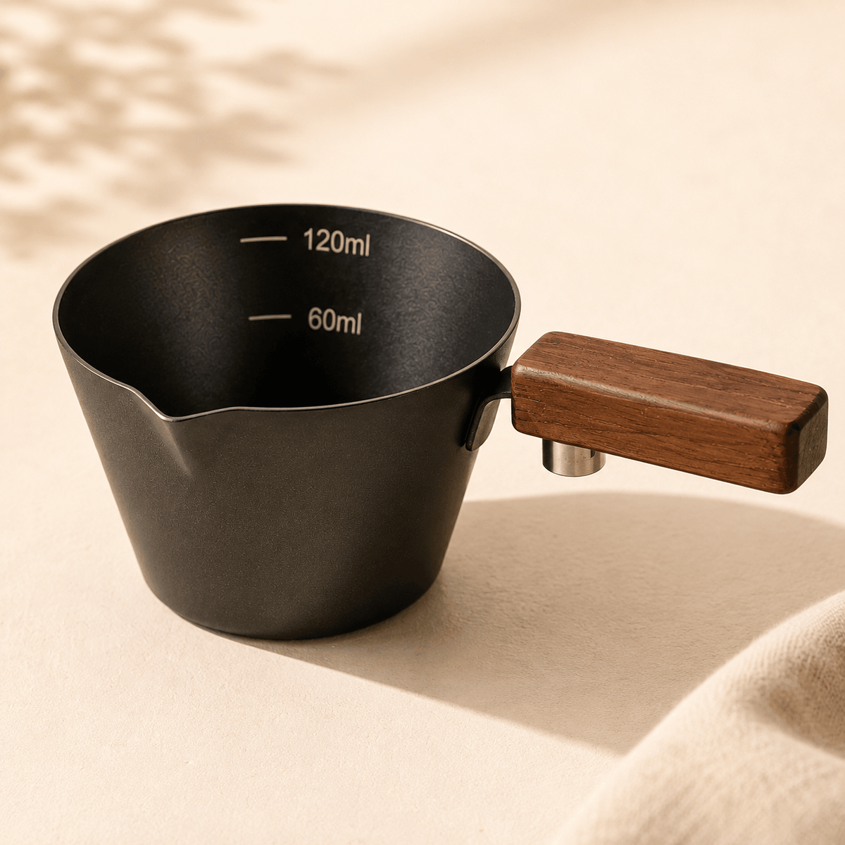 Homero Stainless Steel Espresso Shot Cup with Wooden Handle