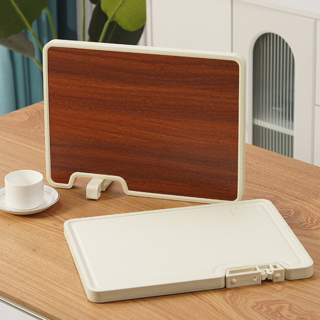 Double-Sided Chopping Board with Built-in Sharpener and Stand