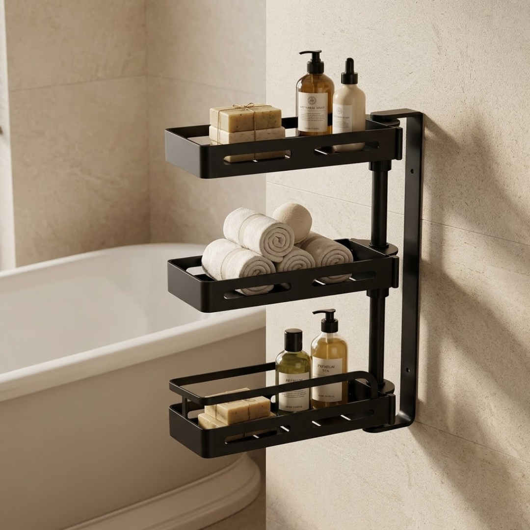180° Rotating Wall Mounted Shelf Adjustable Corner Spice Rack