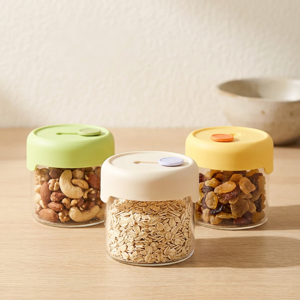 Homero Durable Borosilicate Glass Storage Cup for Home and Kitchen Use