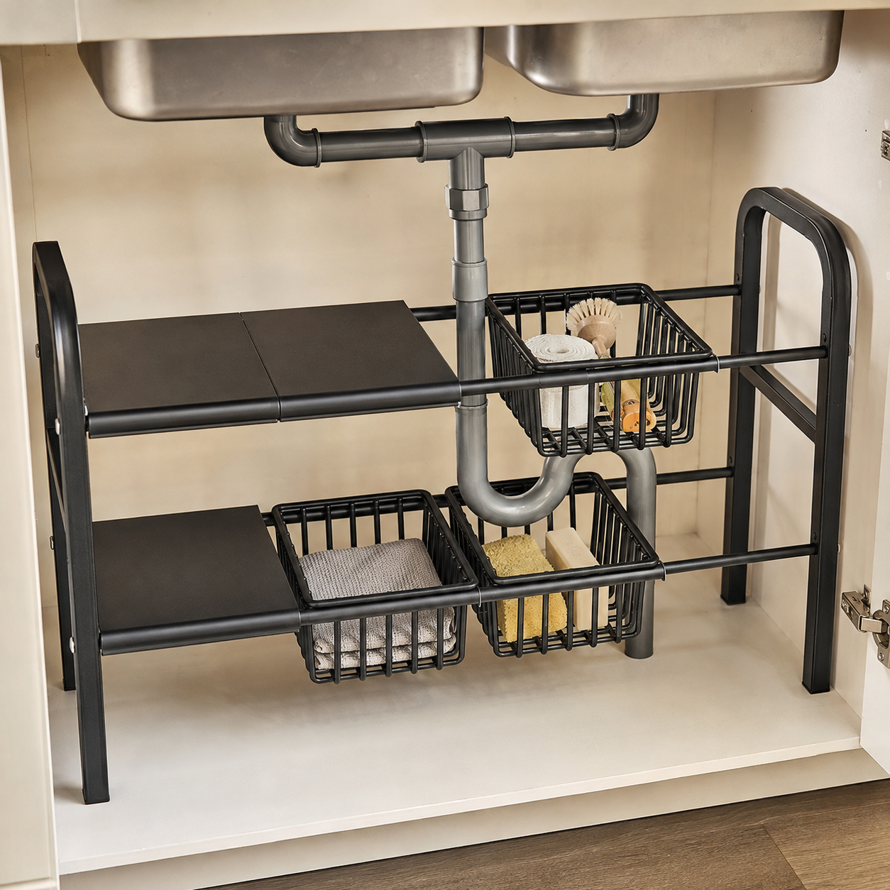 Homero 2 Layer Expandable Under Sink Storage Rack