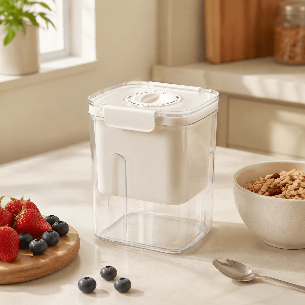 Homero Multi-Purpose Yogurt Strainer with Timer – White 18cm