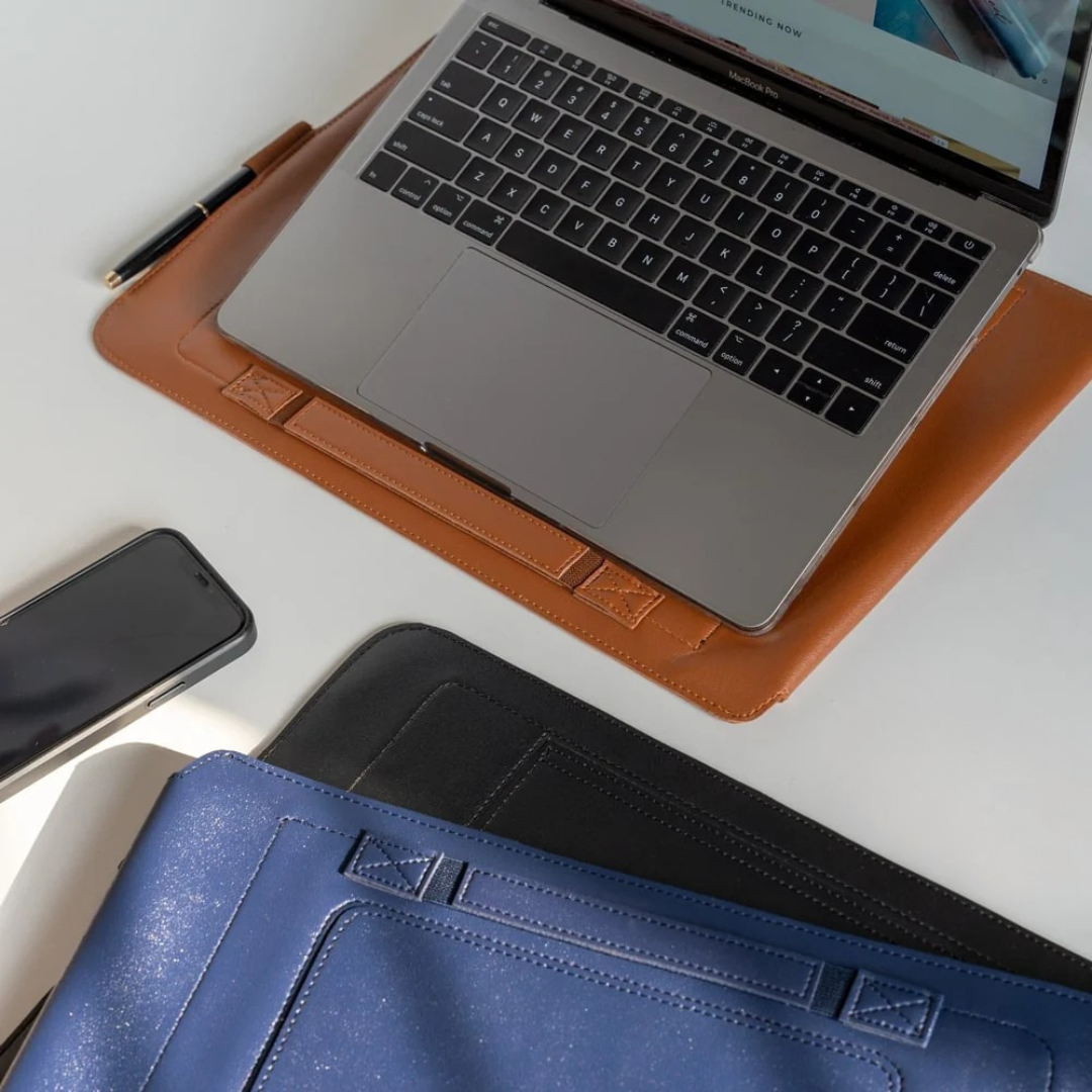 Multipurpose Personalized Laptop Sleeve with Foldable Stand and Mouse Pad