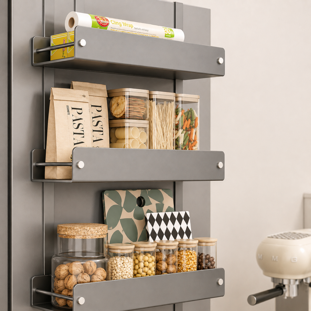 Multi-Layer Carbon Steel Refrigerator Side Storage Rack