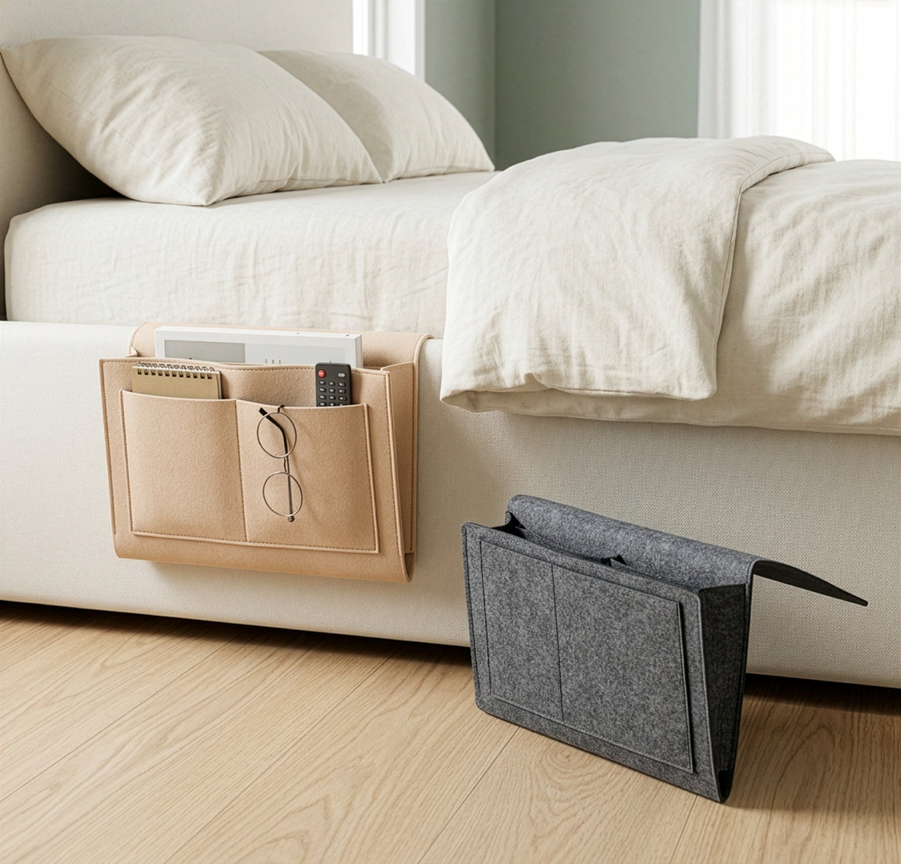 Multipurpose Felt Bedside Storage Organizer Bag
