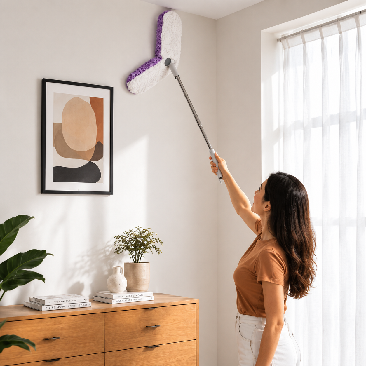 Extendable Dual Head Microfiber Duster with Bendable Cleaning Head