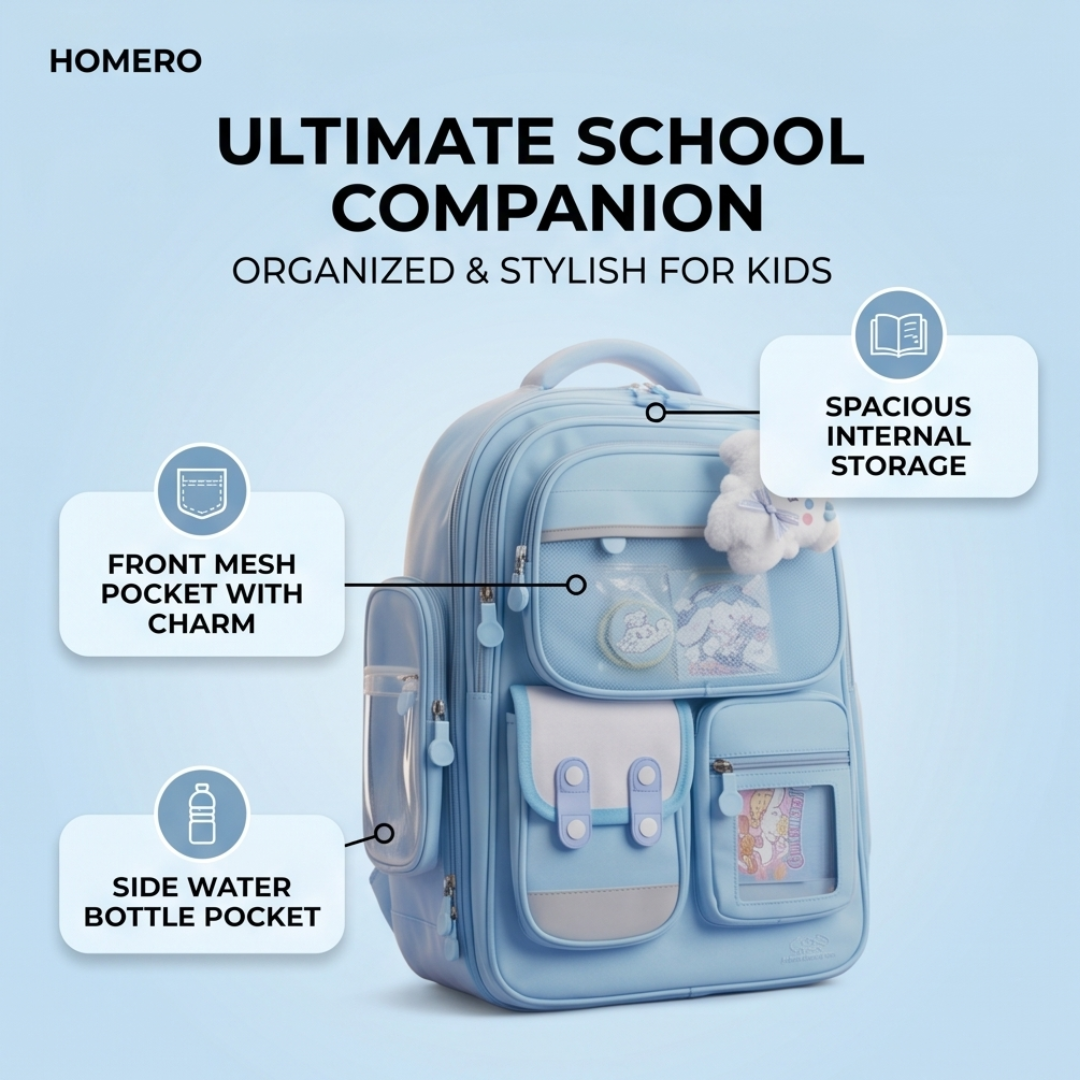 Cute School Kids Spacious Compartments Lightweight Backpack
