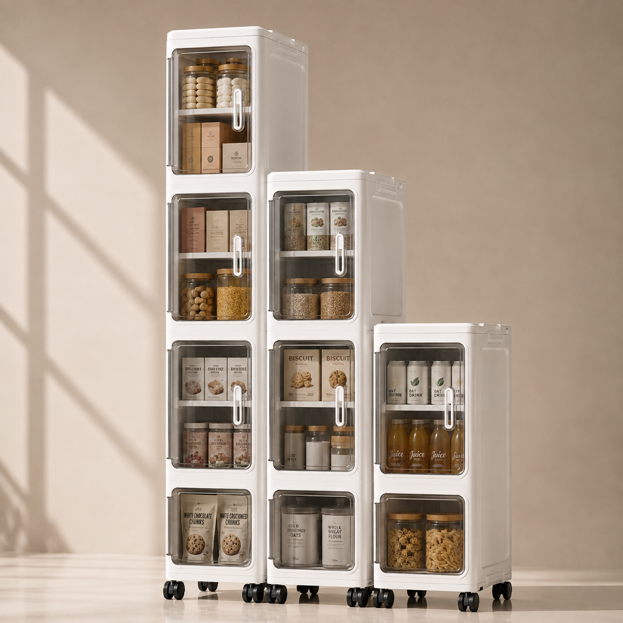 Multipurpose Flexible Storage with Wheels and Removable Dividers