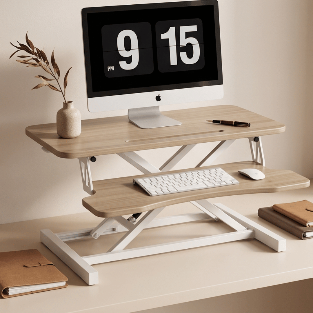 Multi-Functional Ergonomic Height Adjustable Desk Riser With Removable Keyboard Tray