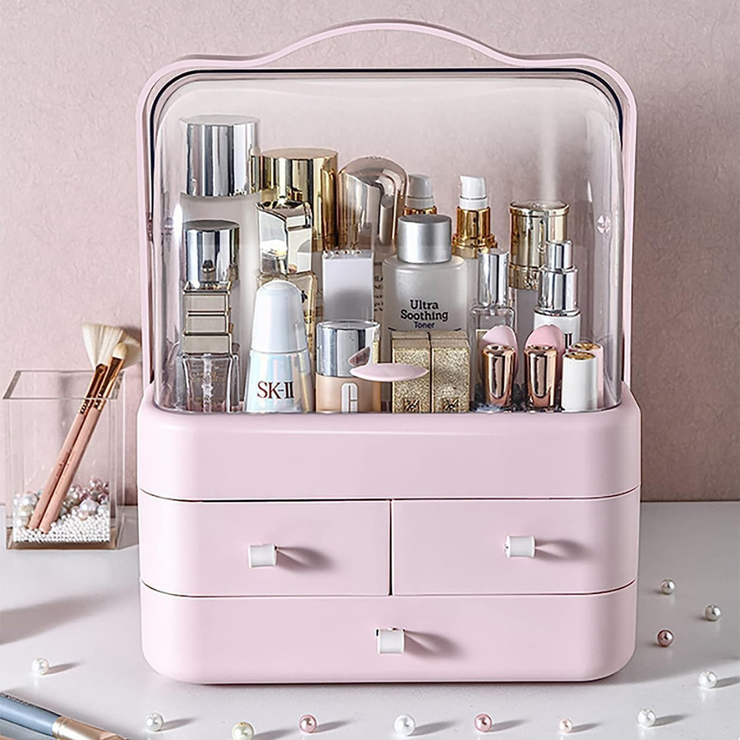 Multi Purpose Makeup & Skincare Organizer Box with Carry Handle