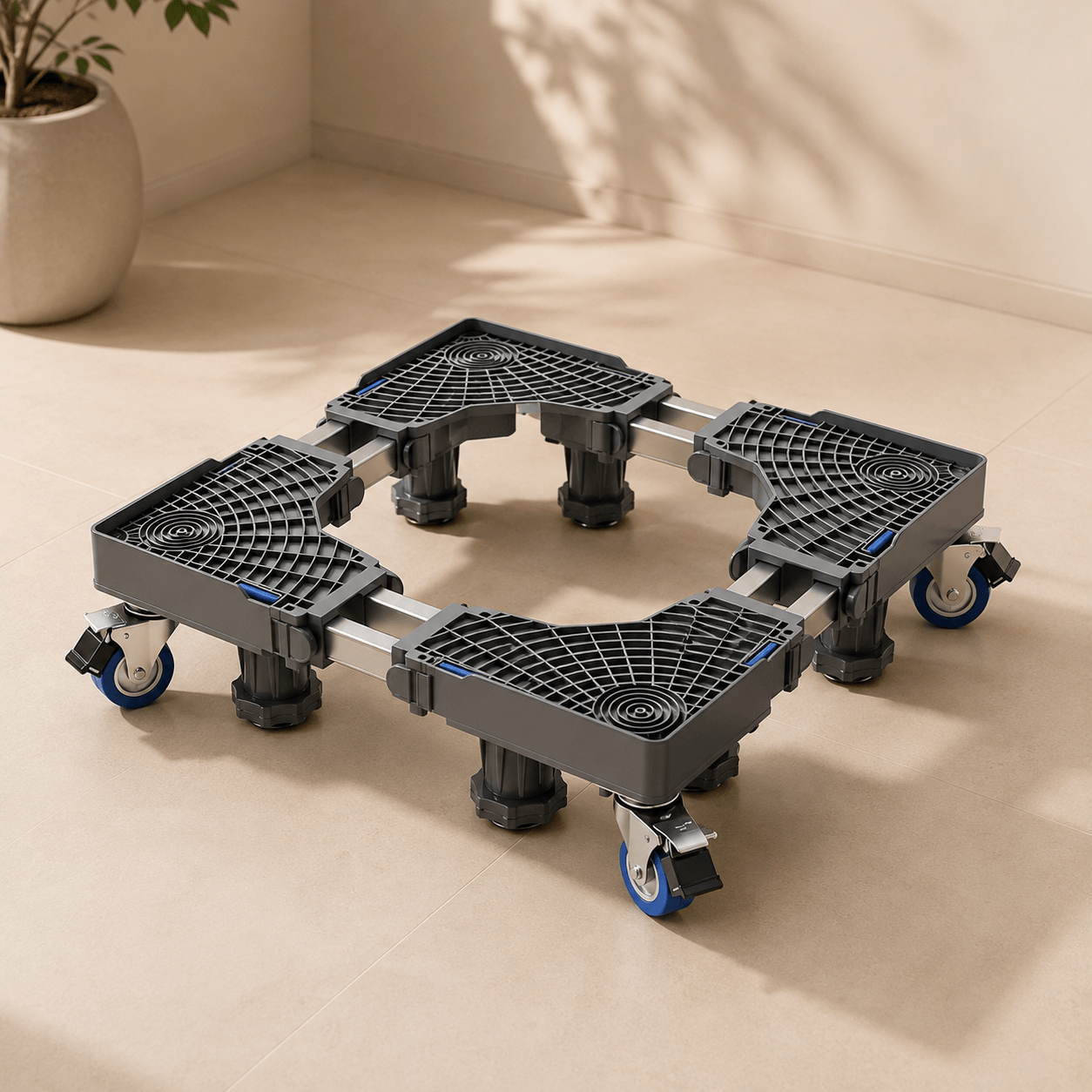 Homero Adjustable Mobile Appliance Stand with Wheels and Feet