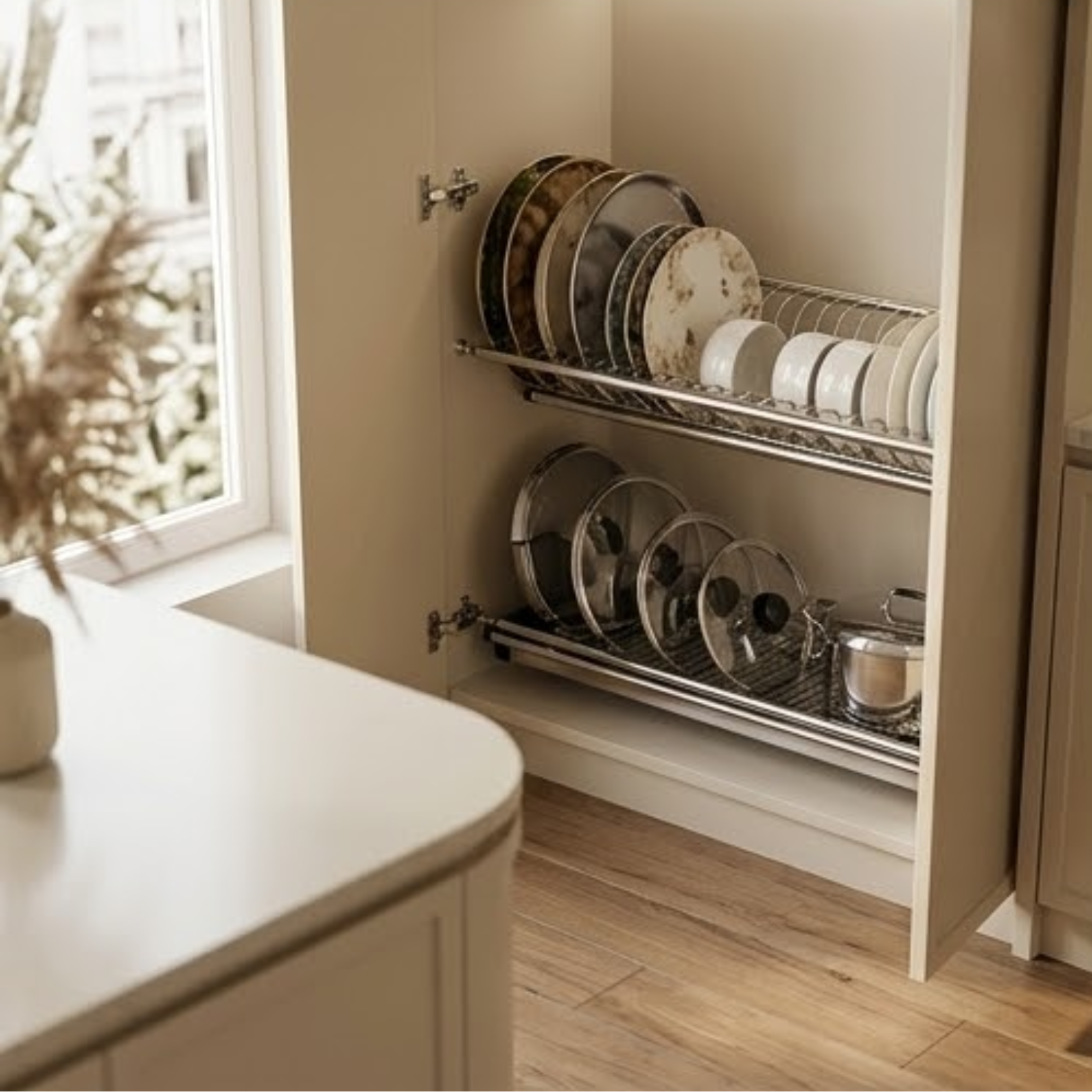 Modular Kitchen Stainless Steel Dish Plate Drainer Rack