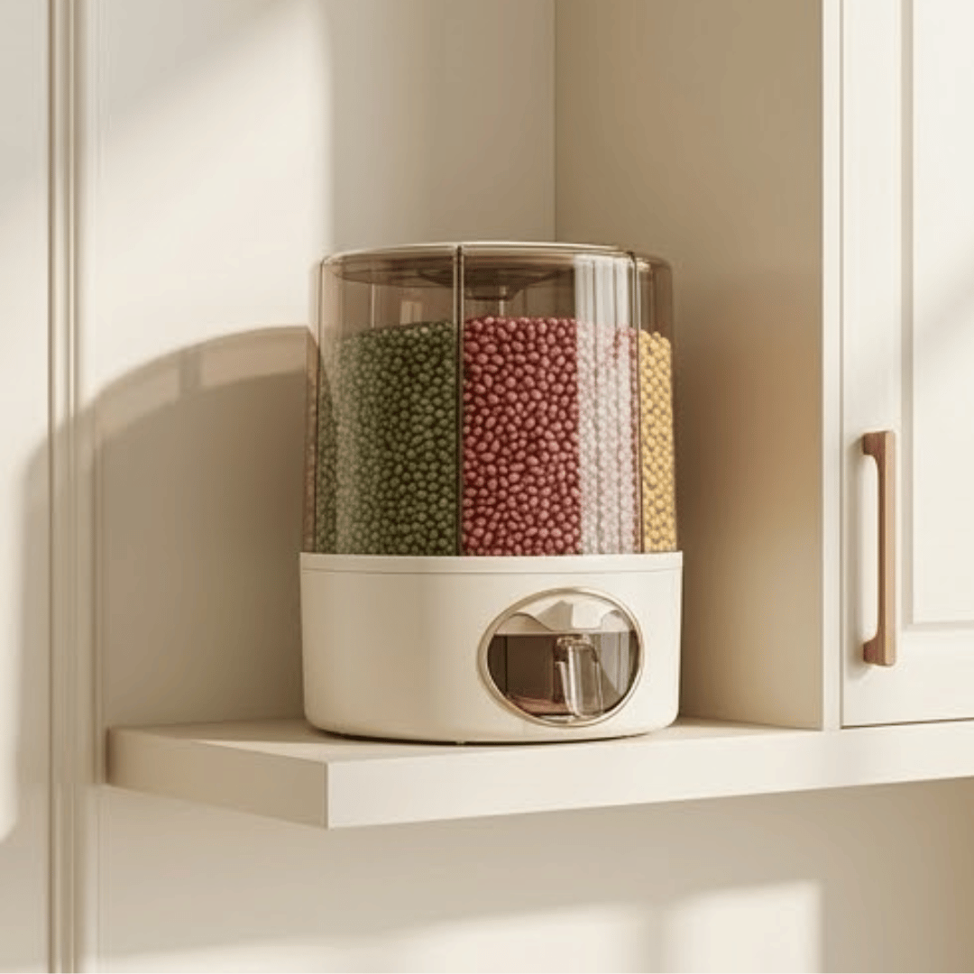 360° Rotating Six Section One Press Grain Storage Container