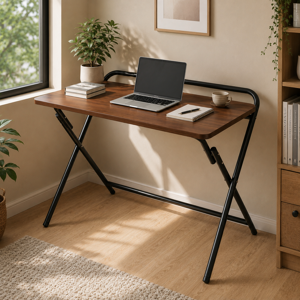 Portable Foldable Office and Study Table with Adjustable Feet