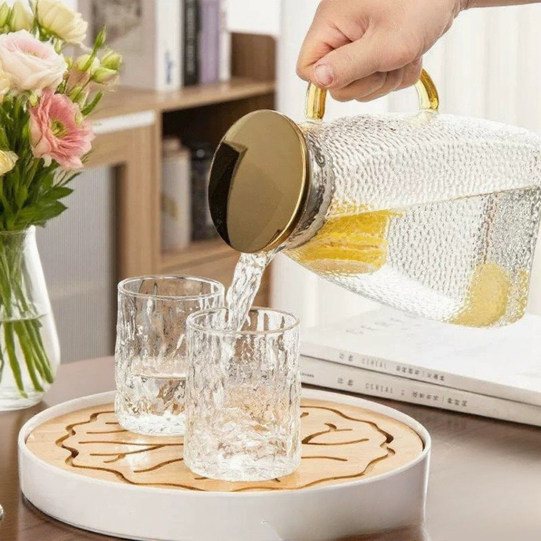 HOMERO Elegant Heat-Resistant Glass Water Bottle Large Capacity - 1600ml