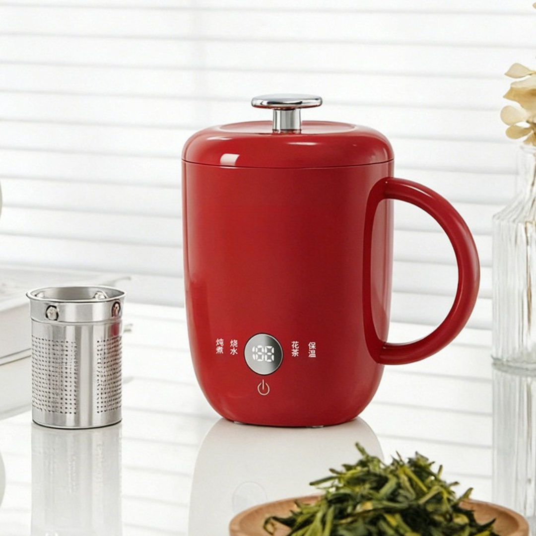 Portable Electric Water Heating Cup with Tea Infuser - 600ml Capacity