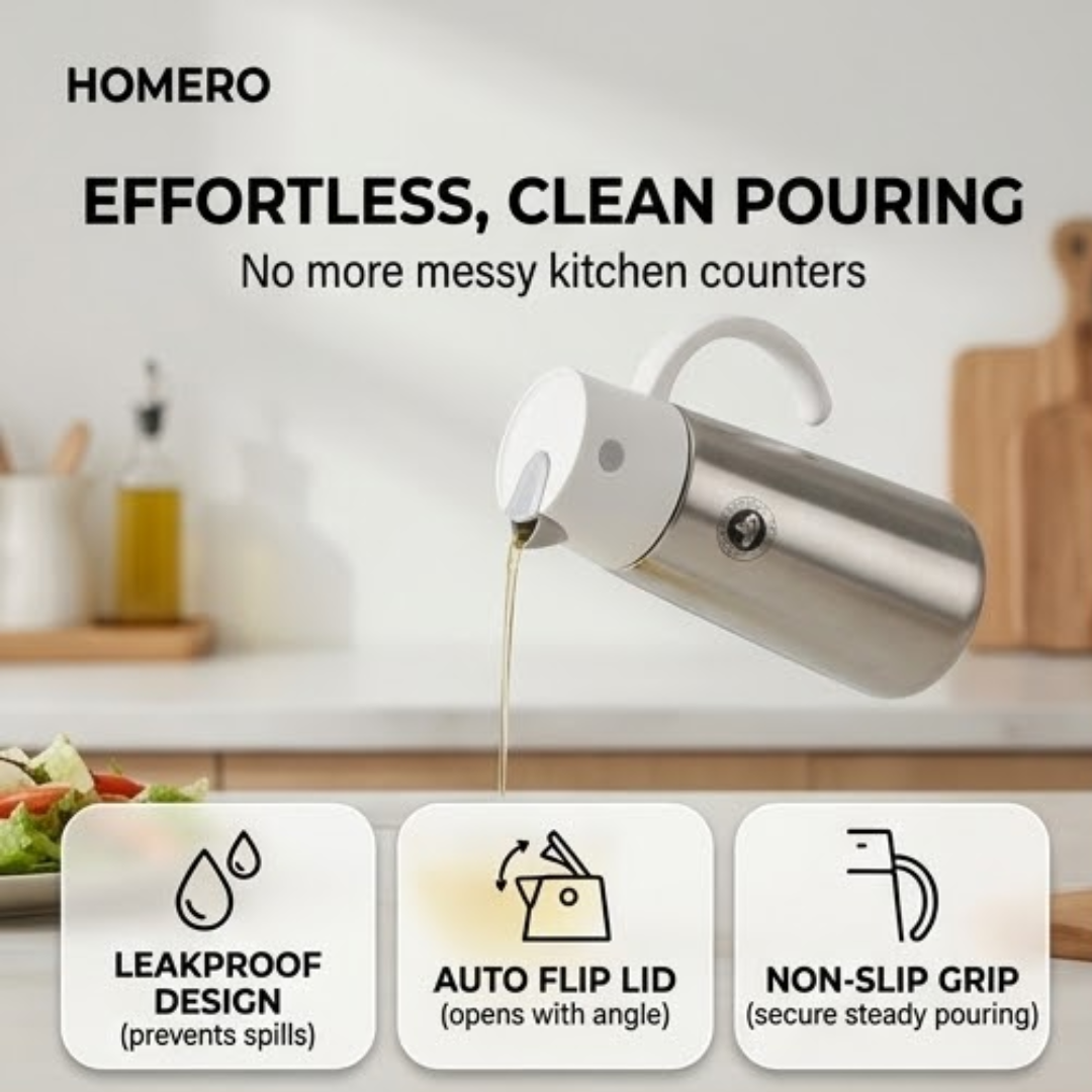 Premium Stainless Steel Leakproof Oil Dispenser Bottle