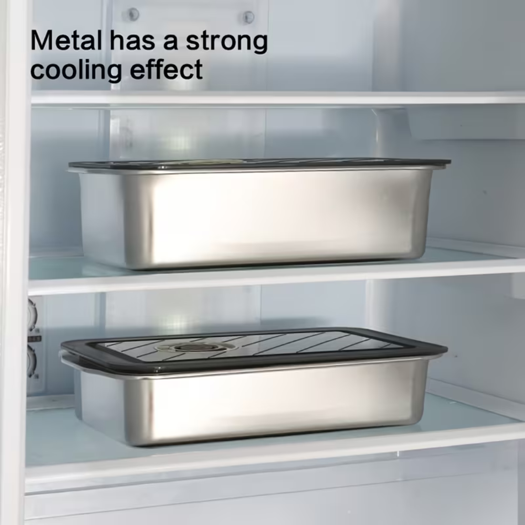 Airtight Stainless Steel Food Storage Container with Freshness Timer Dial