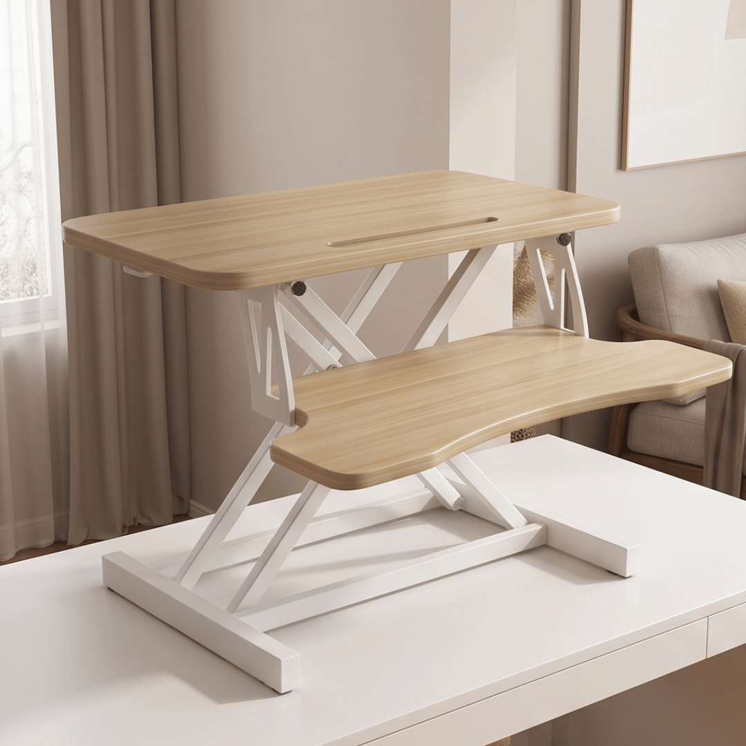 Multi-Functional Ergonomic Height Adjustable Desk Riser With Removable Keyboard Tray