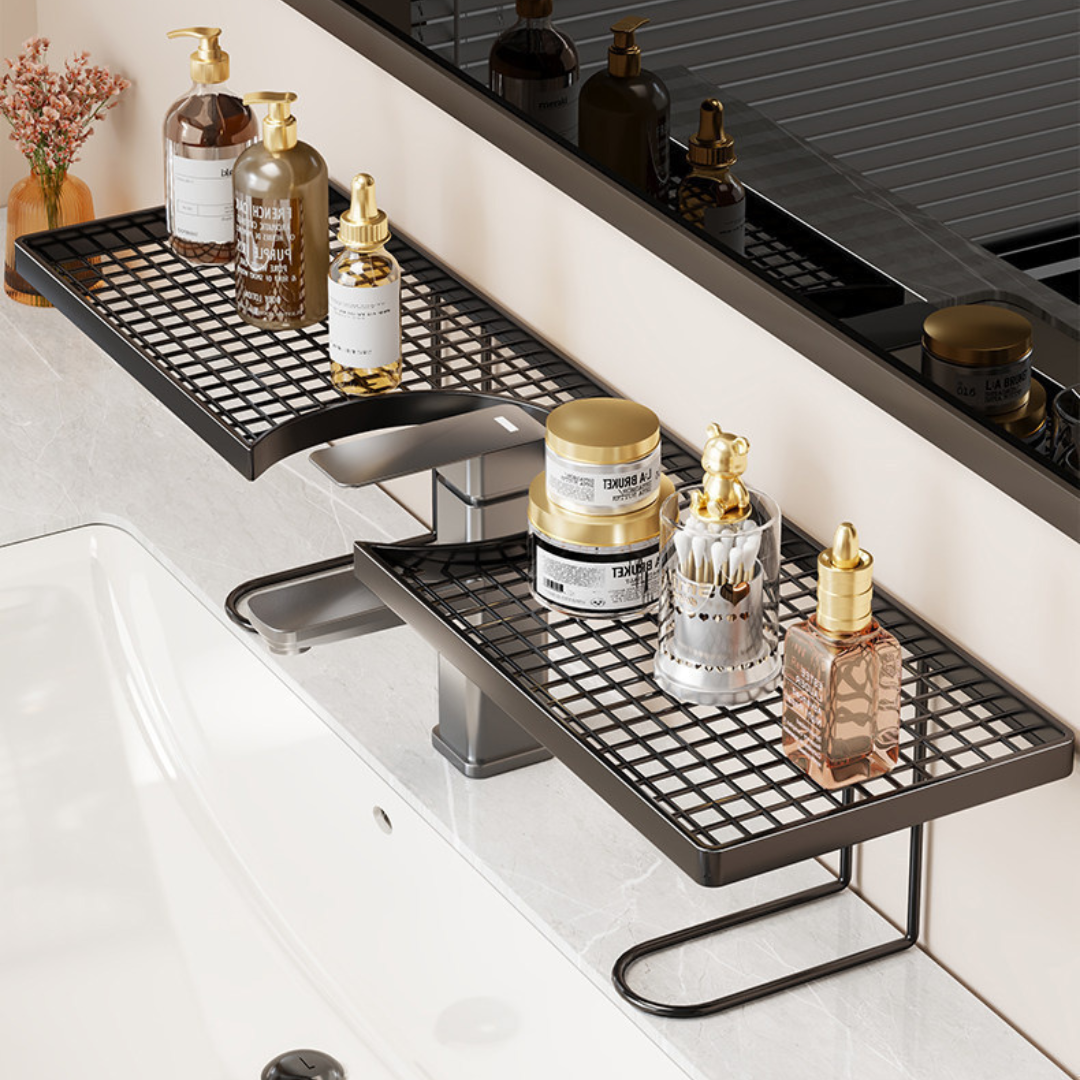 Metal Faucet Storage Rack Bathroom Organizer 50CM