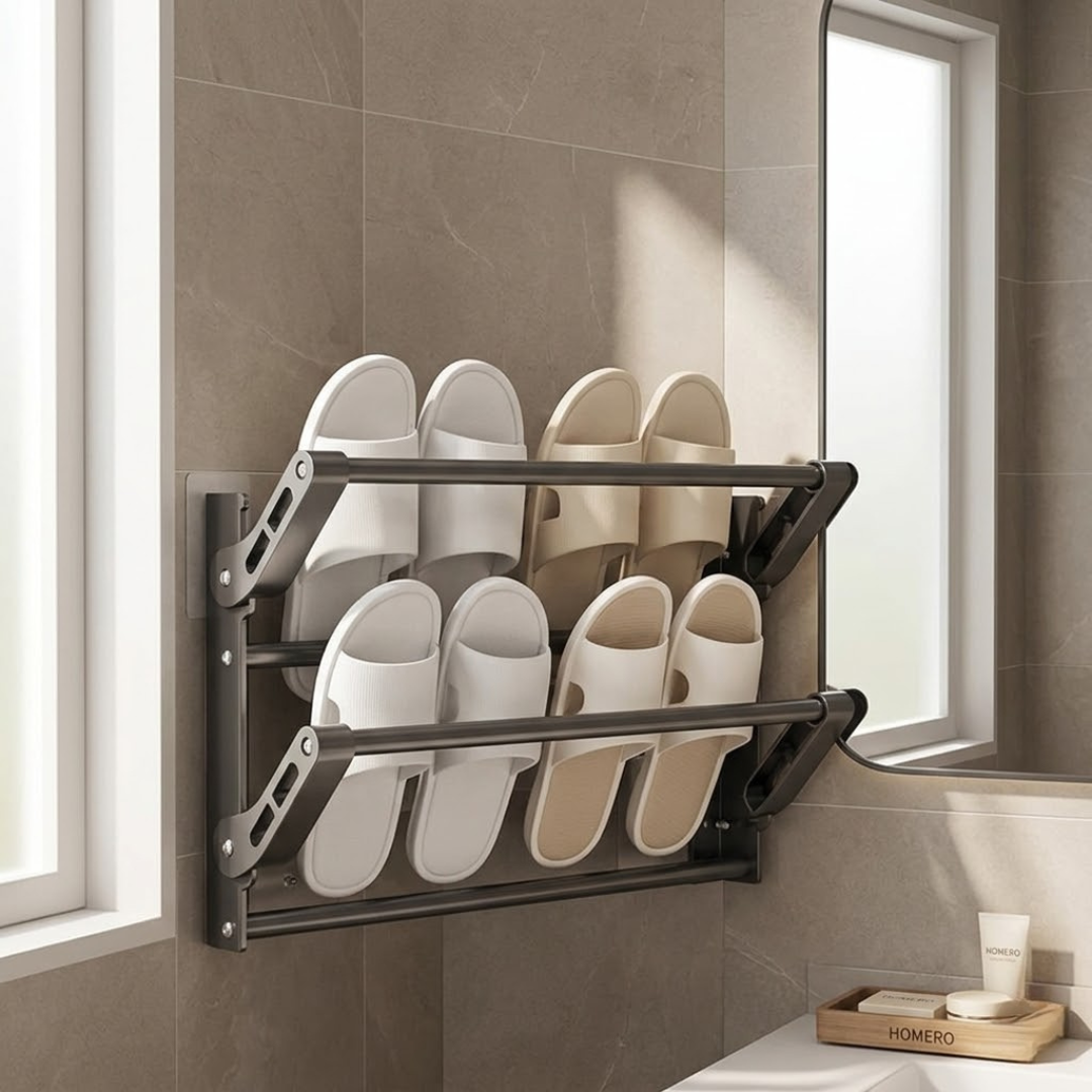 Multipurpose Wall Mount Foldable Shoe Organizer