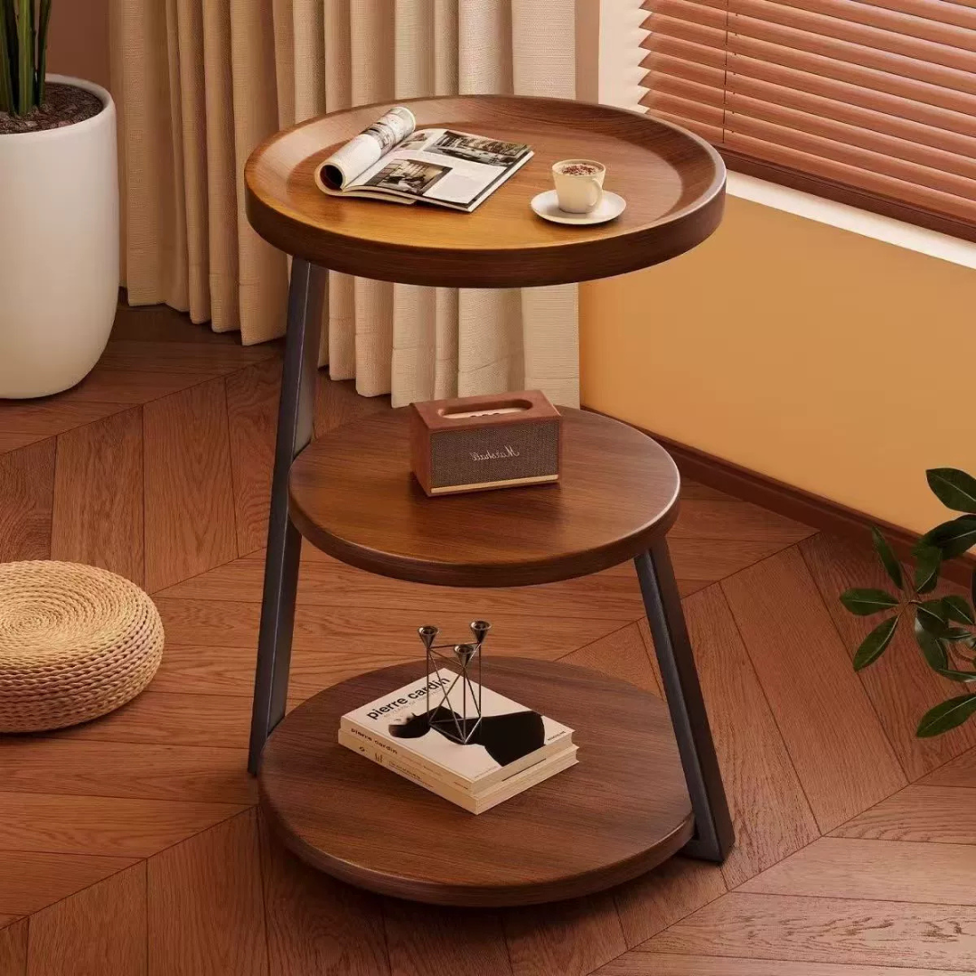 HOMERO Sepia Circular Reclaimed Classic Wood Table