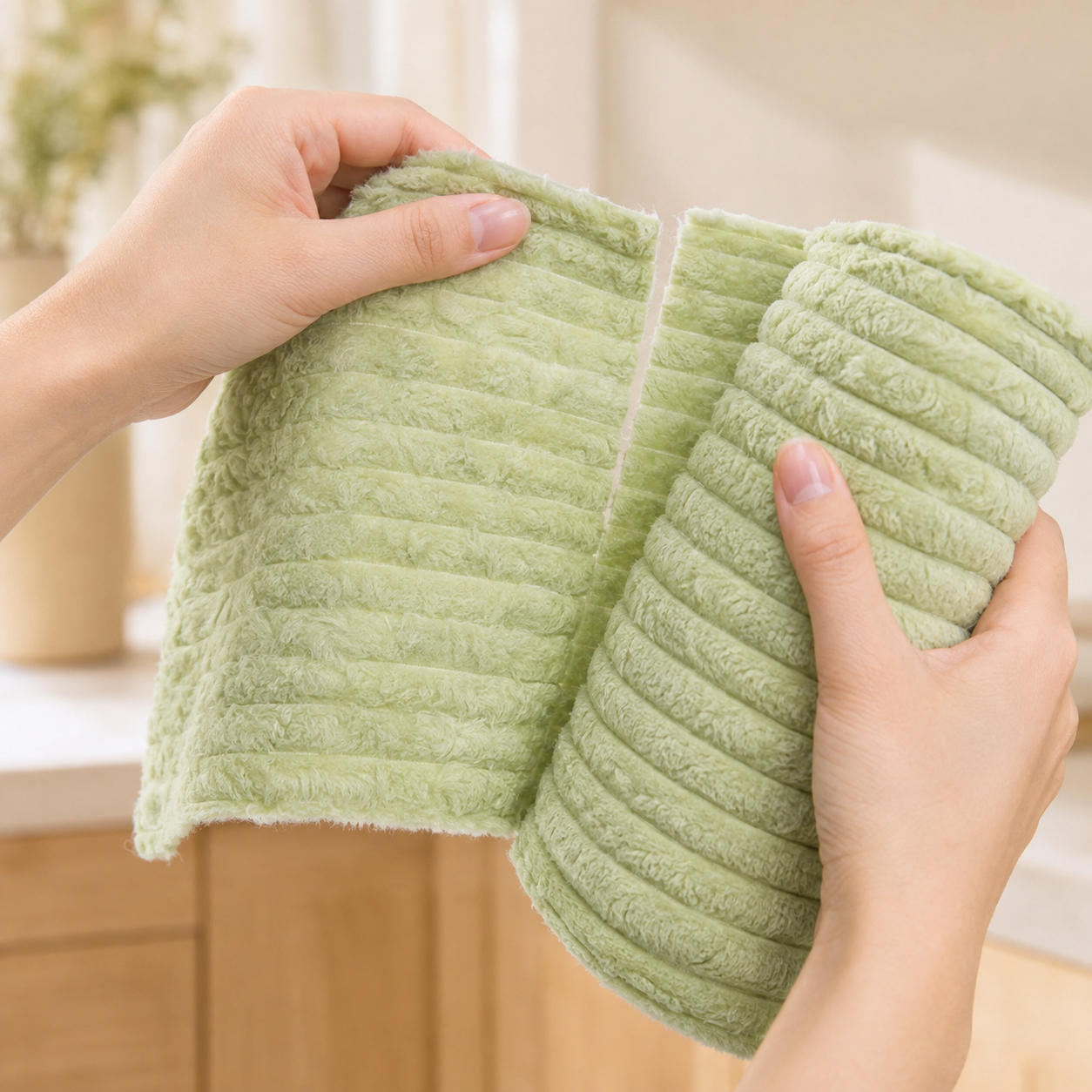 Multipurpose Reusable Coral Fleece Kitchen Cleaning Cloth