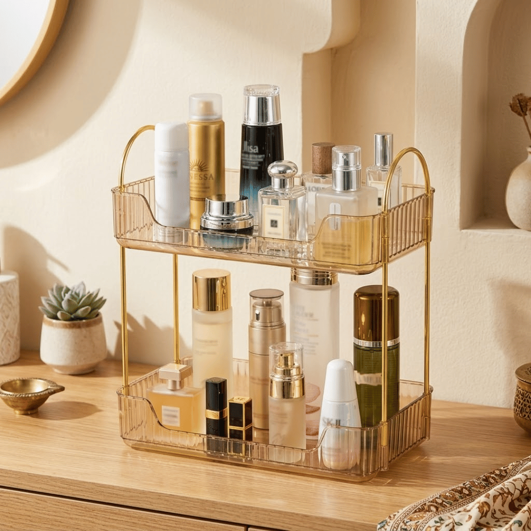 Two Tier Acrylic Makeup Cosmetics Storage Organizer
