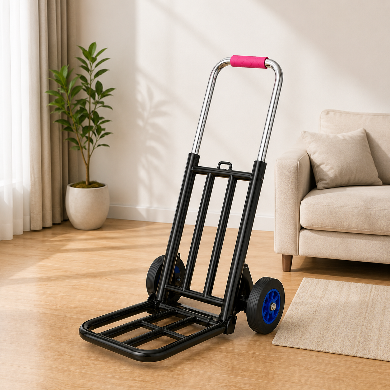 Heavy Duty Foldable Stair Climbing Hand Truck Trolley with Adjustable Handle