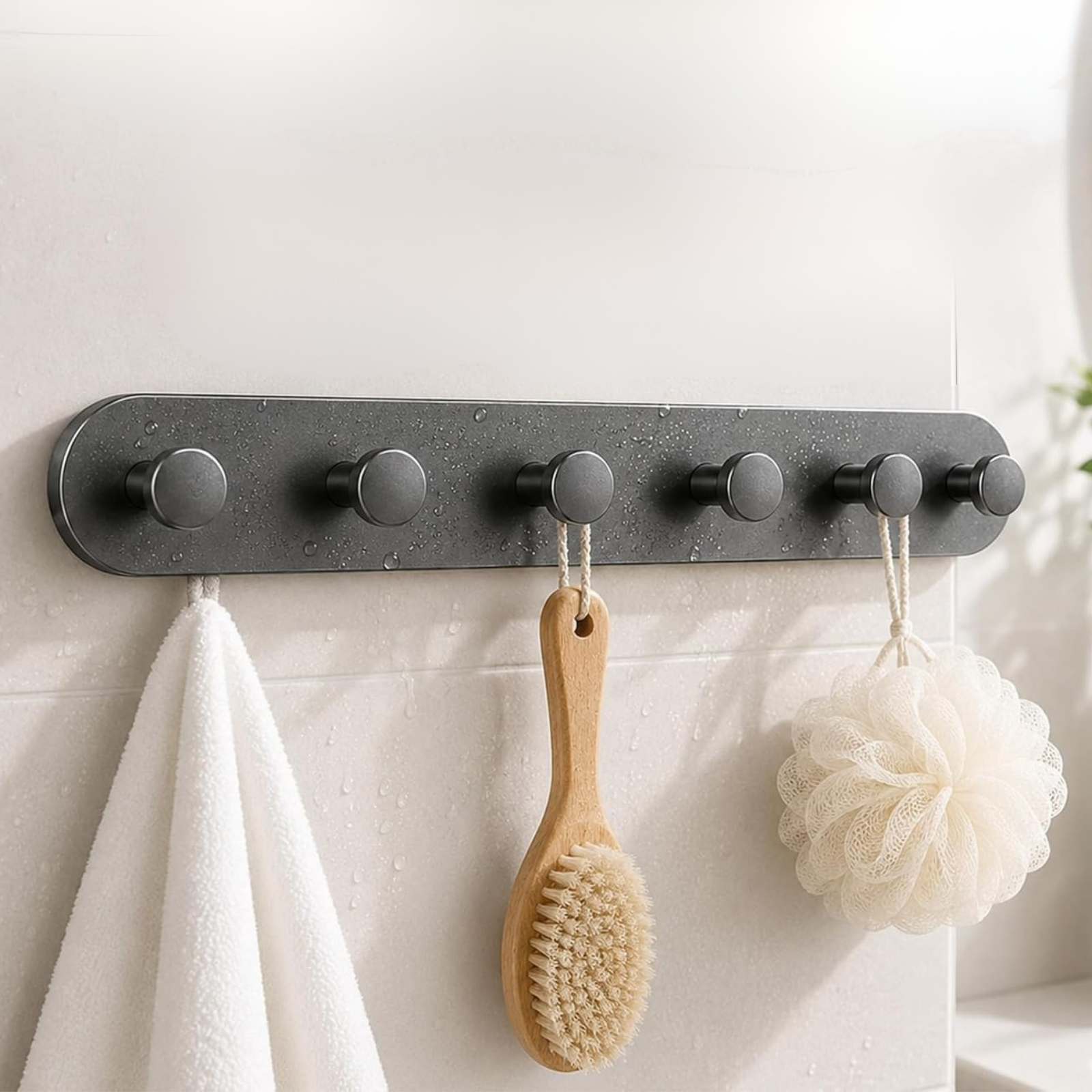 Wall Mounted Suction Cup Multi Hook Organizer