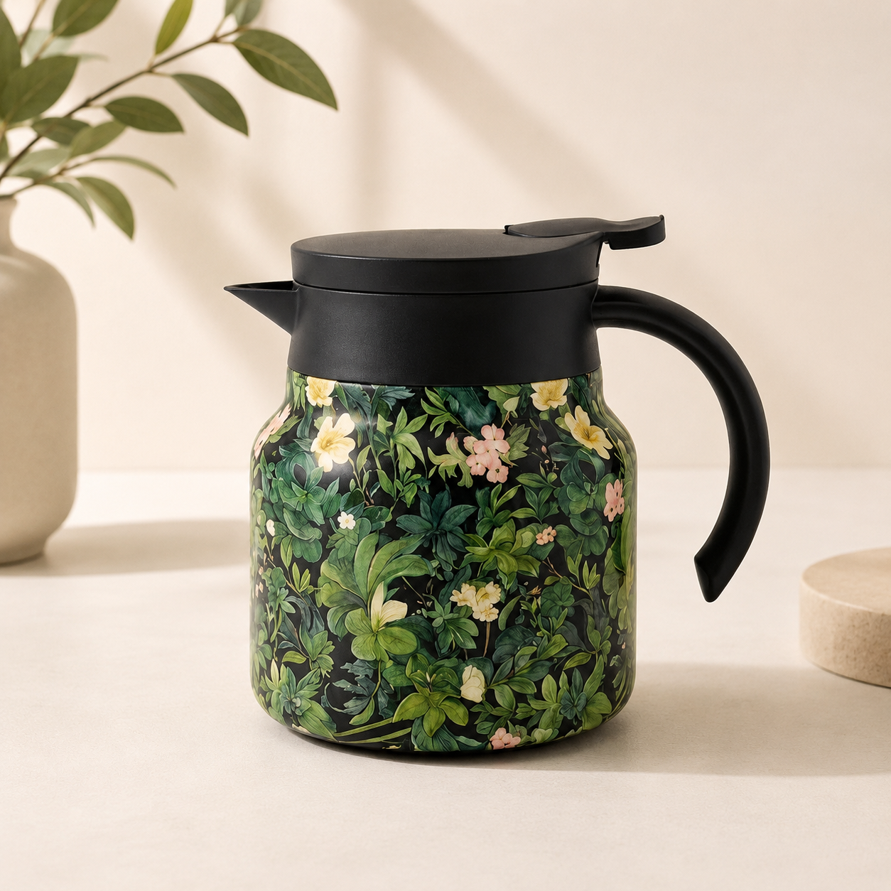 Homero Vintage Floral Stainless Steel Elegant Insulated Teapot - 800ml