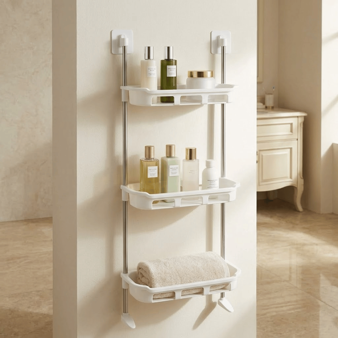 Multipurpose 3 Tier Storage Shelf with Hooks