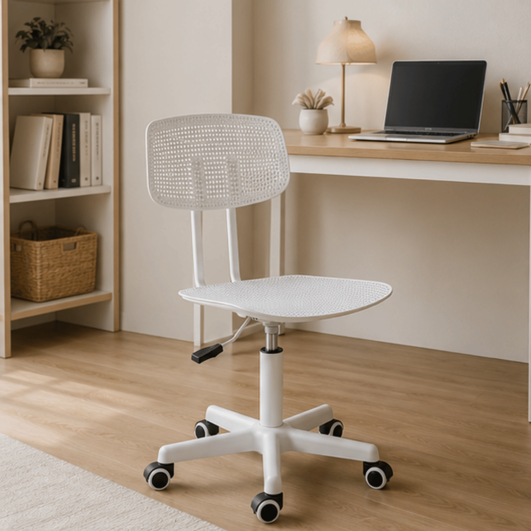 Ergonomic Armless Swivel Office Chair with Breathable Seat