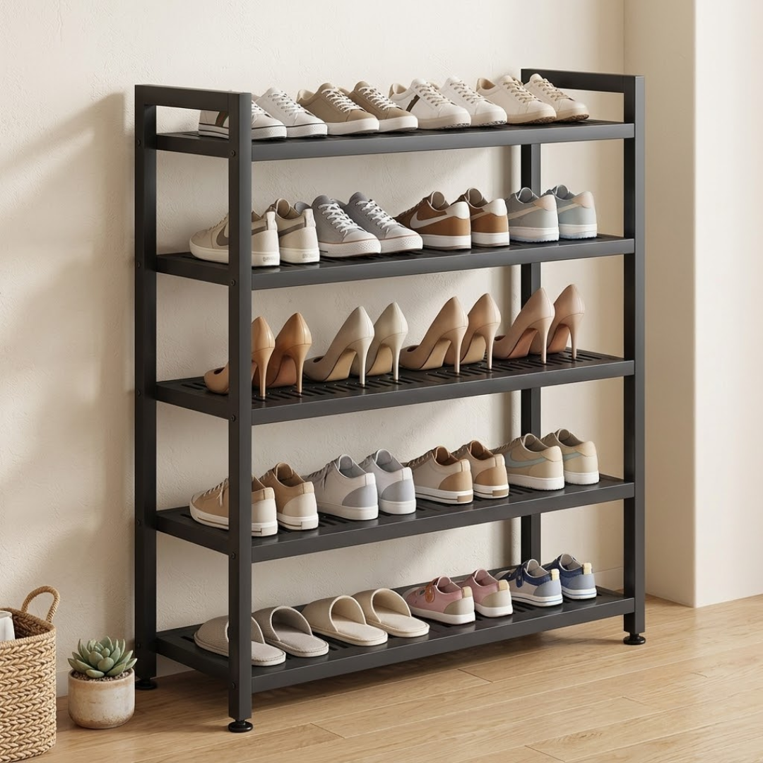 5-Layer Shoe Organizer Rack with Sturdy Carbon Steel Frame