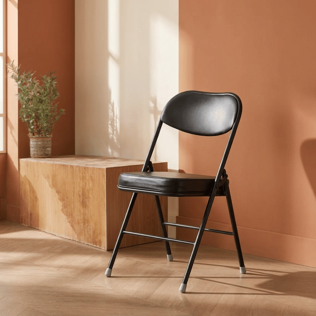 HOMERO Premium Heavy-Duty Metal Folding Padded Seat Backrest Chair
