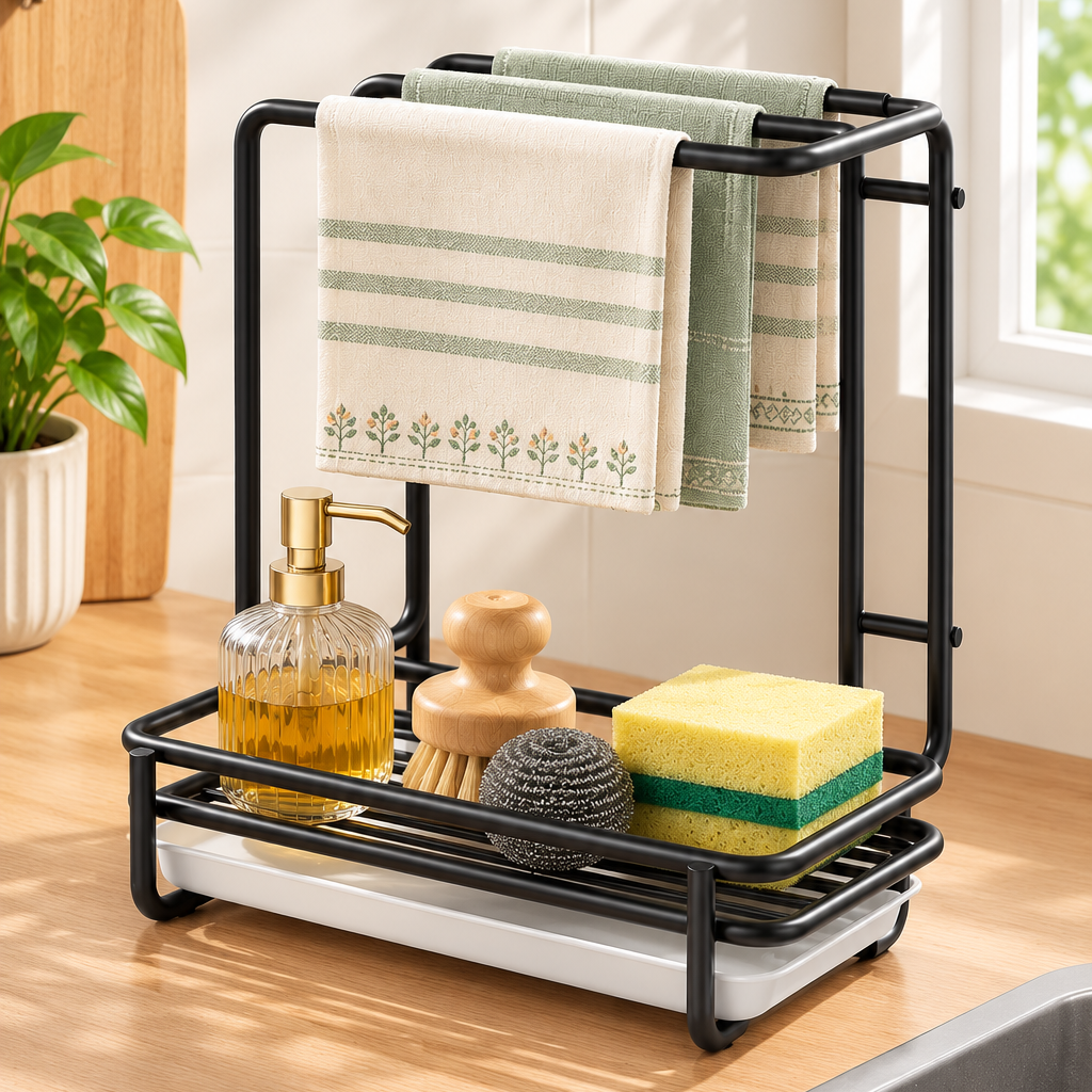 Homero Carbon Steel Kitchen Draining Rack Organizer