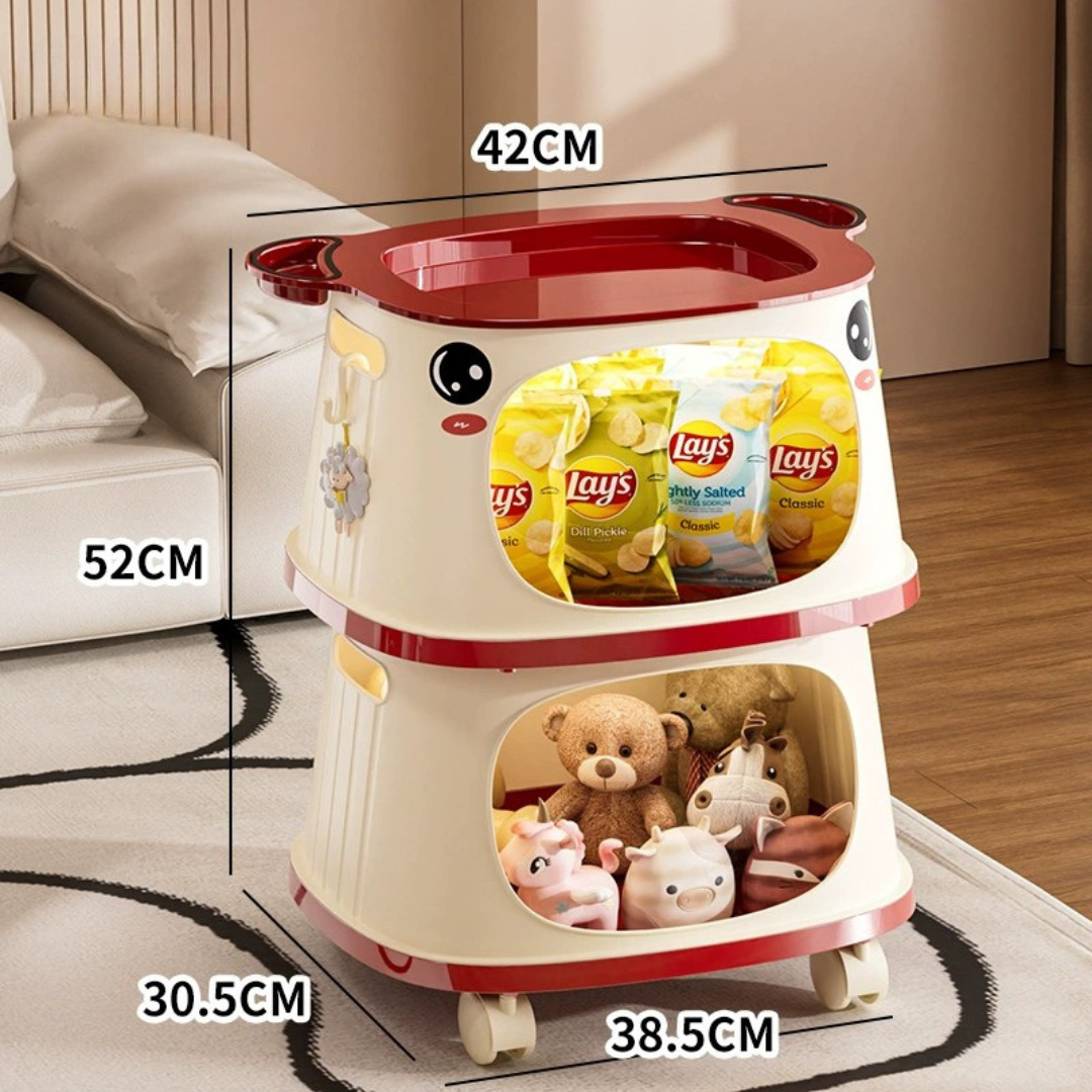 Cute Cartoon Multipurpose Storage Rack with Wheels