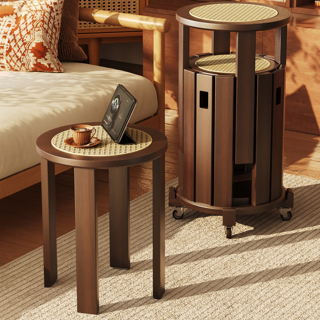 HOMERO Premium 4-in-1 Vintage Stackable Modular Wooden Stool