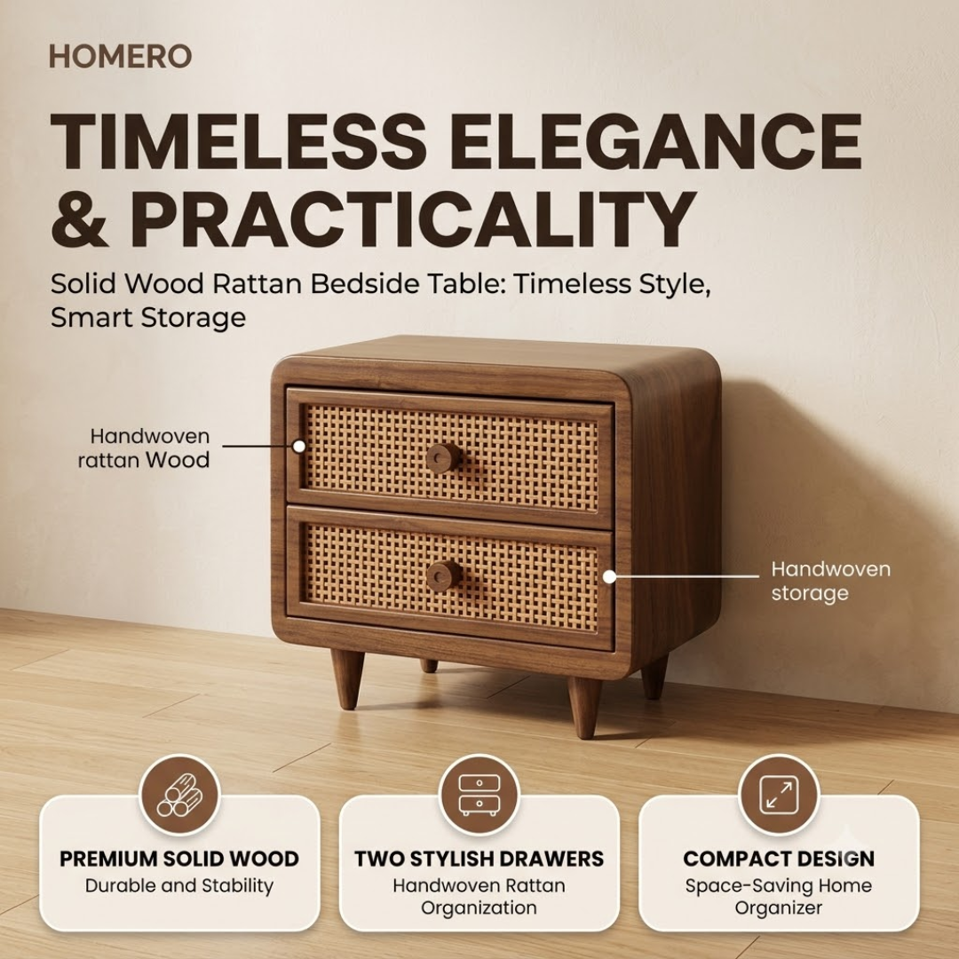 Modern Two Drawer Solid Wood Multipurpose Organizer