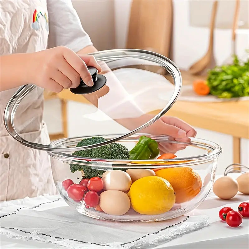 Homero Large Capacity Heat Resistant Glass Mixing Bowl with Lid - 6000ml