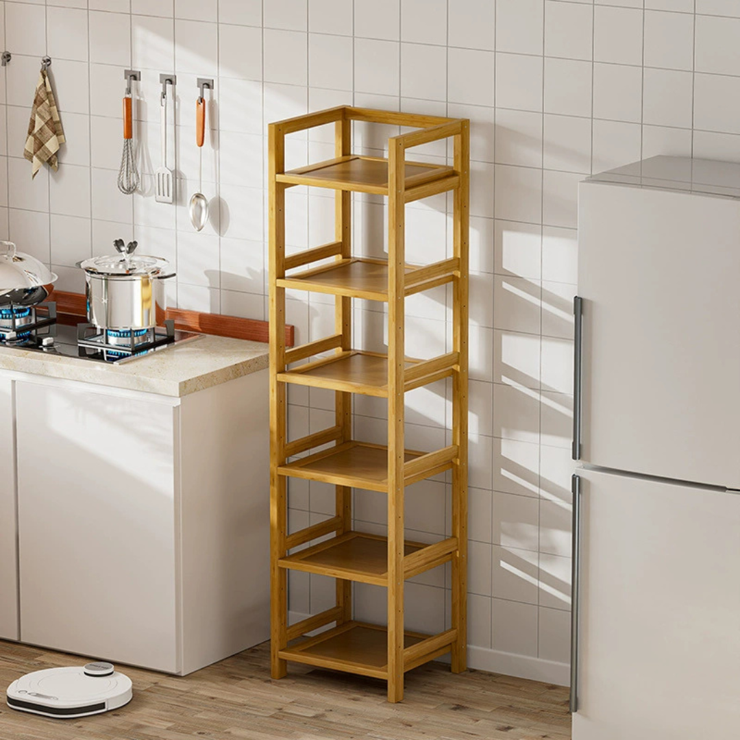 Multi-Layer Space Saving Wooden Storage Shelf