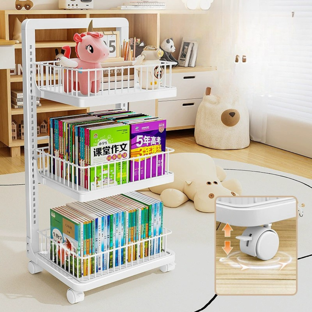 HOMERO Multi-Layer Adjustable Height Slim Storage Trolley