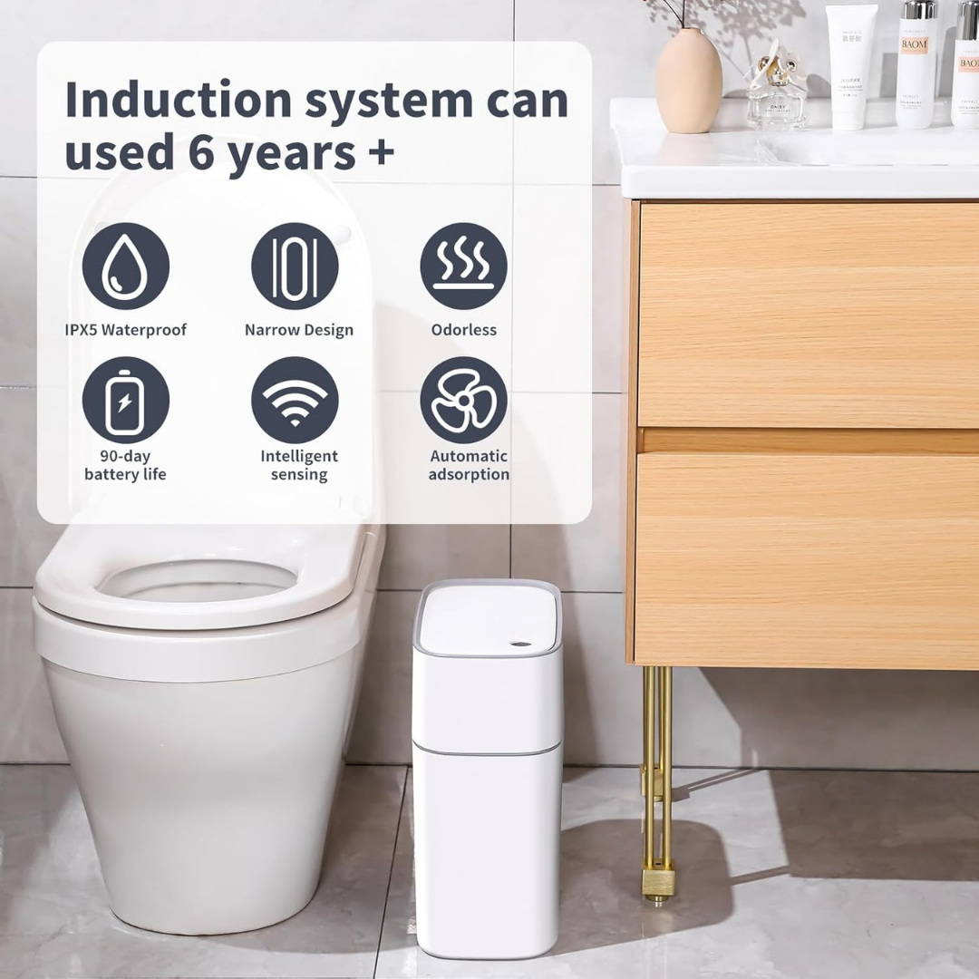 HOMERO Smart Motion Sensor Automatic Lid Open Slim Trash Can - 14L Capacity